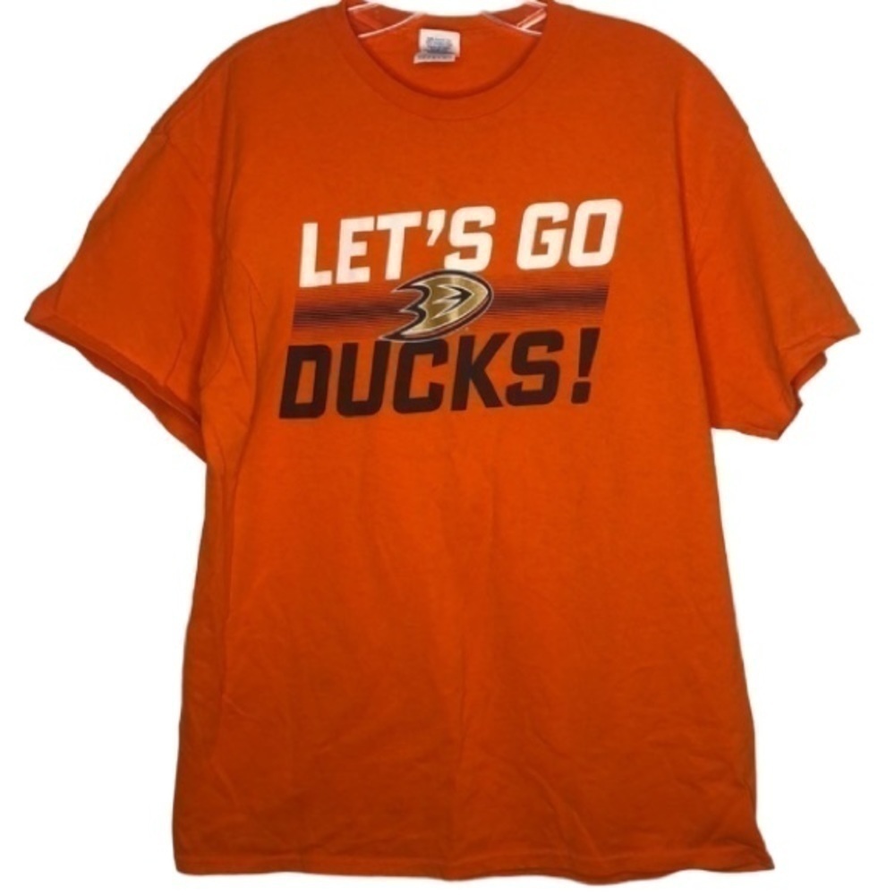 LETS GO ANAHEIM DUCKS ORANGE TEE SIZE LARGE